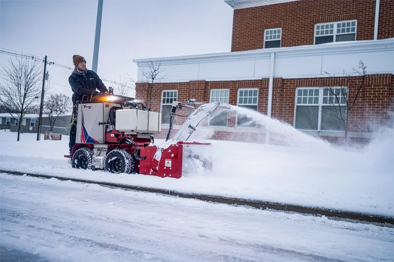 Snow plowing in action